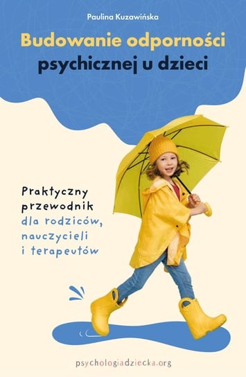 Dziewczynka w żółtej kurtce i kaloszach z parasolem